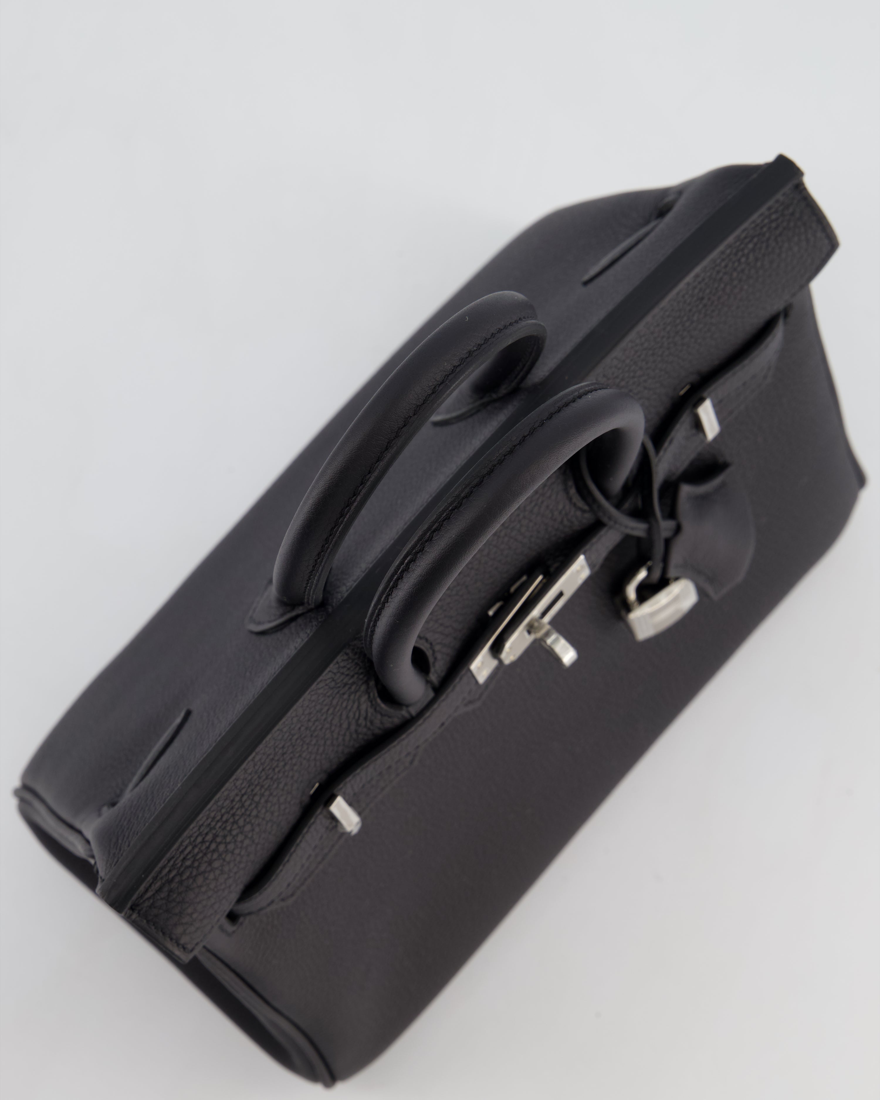 *HOT & RARE* Hermès Birkin 25 Retourne Bag in Noir Togo Leather with Palladium Hardware