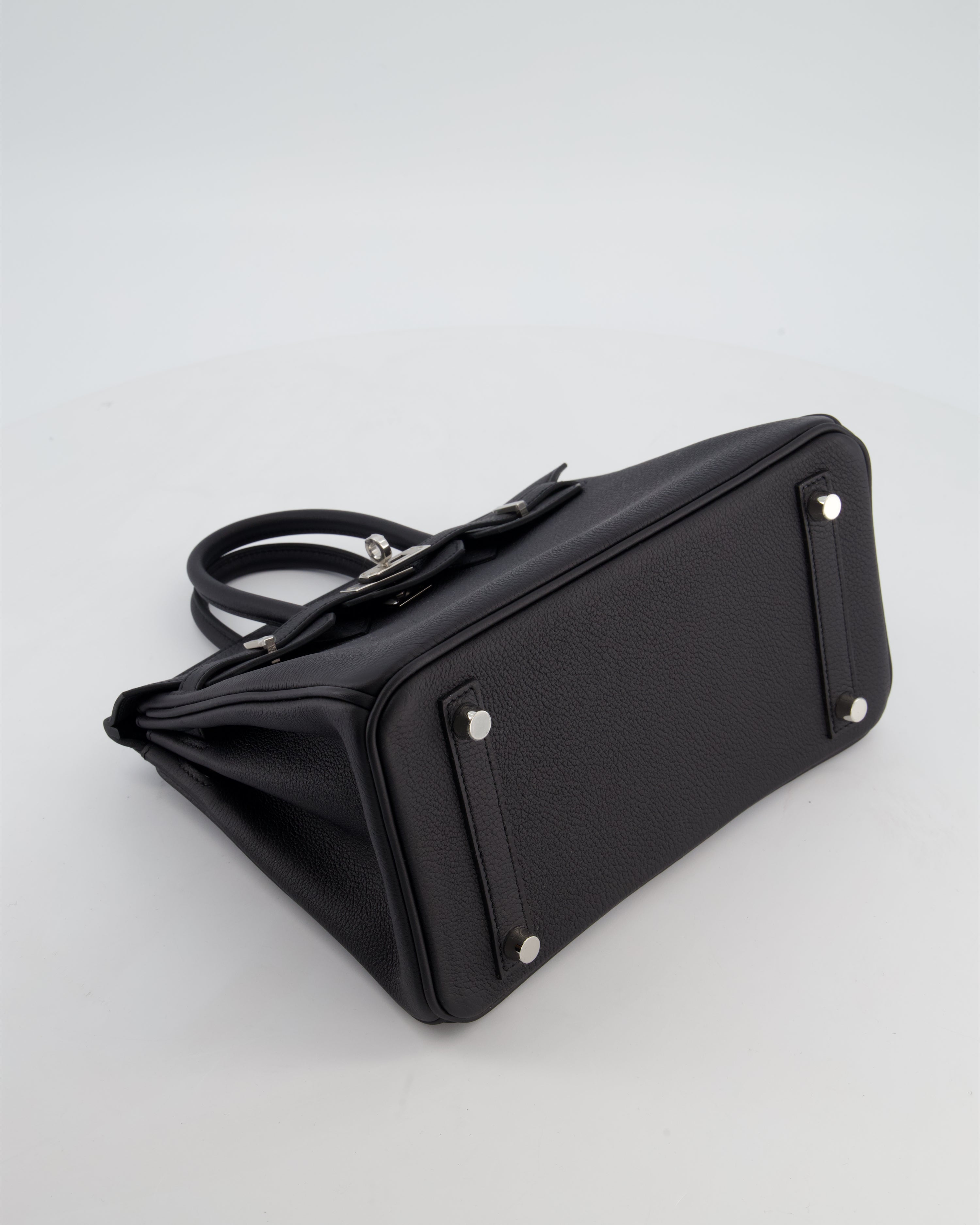 *HOT & RARE* Hermès Birkin 25 Retourne Bag in Noir Togo Leather with Palladium Hardware