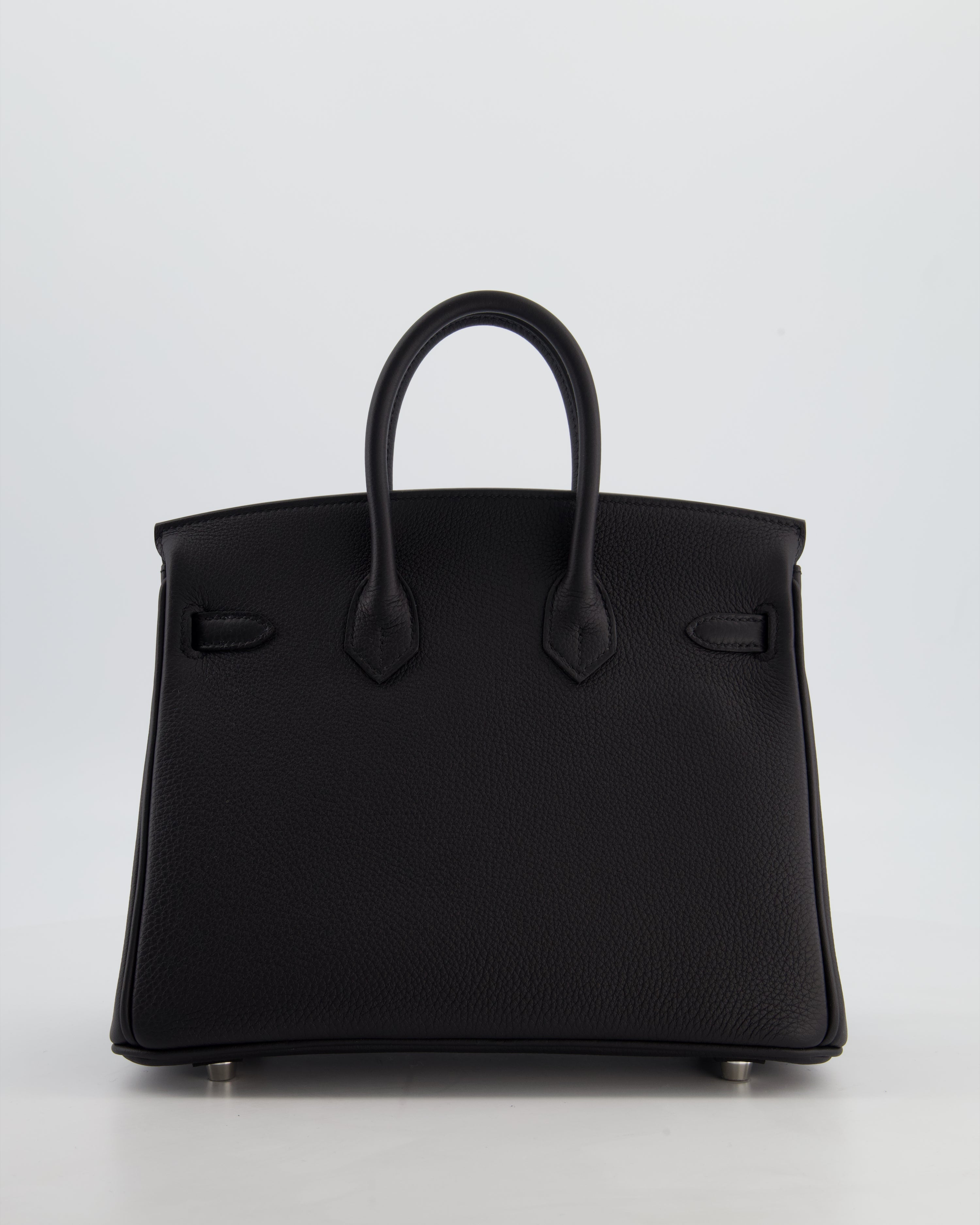 *HOT & RARE* Hermès Birkin 25 Retourne Bag in Noir Togo Leather with Palladium Hardware