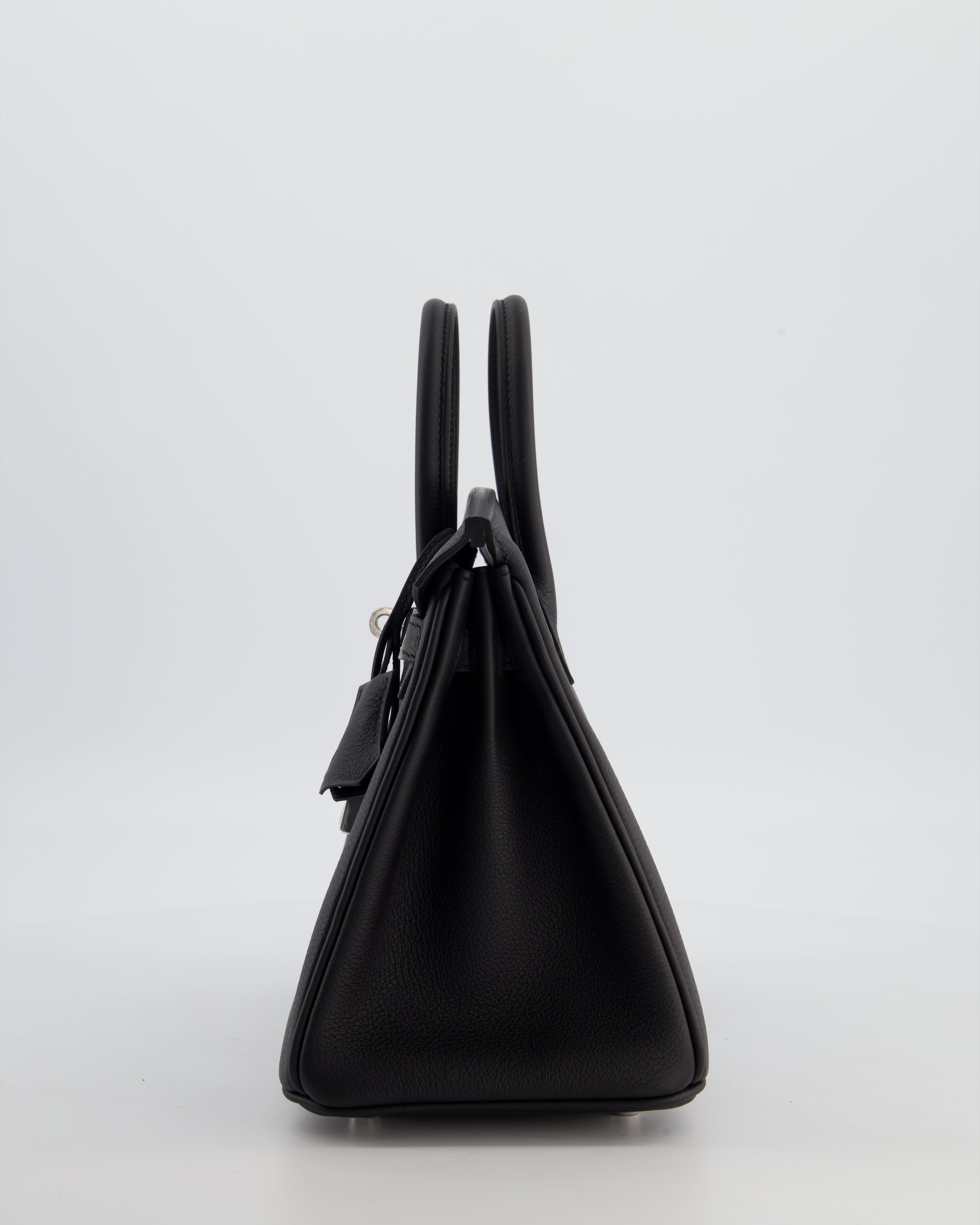 *HOT & RARE* Hermès Birkin 25 Retourne Bag in Noir Togo Leather with Palladium Hardware