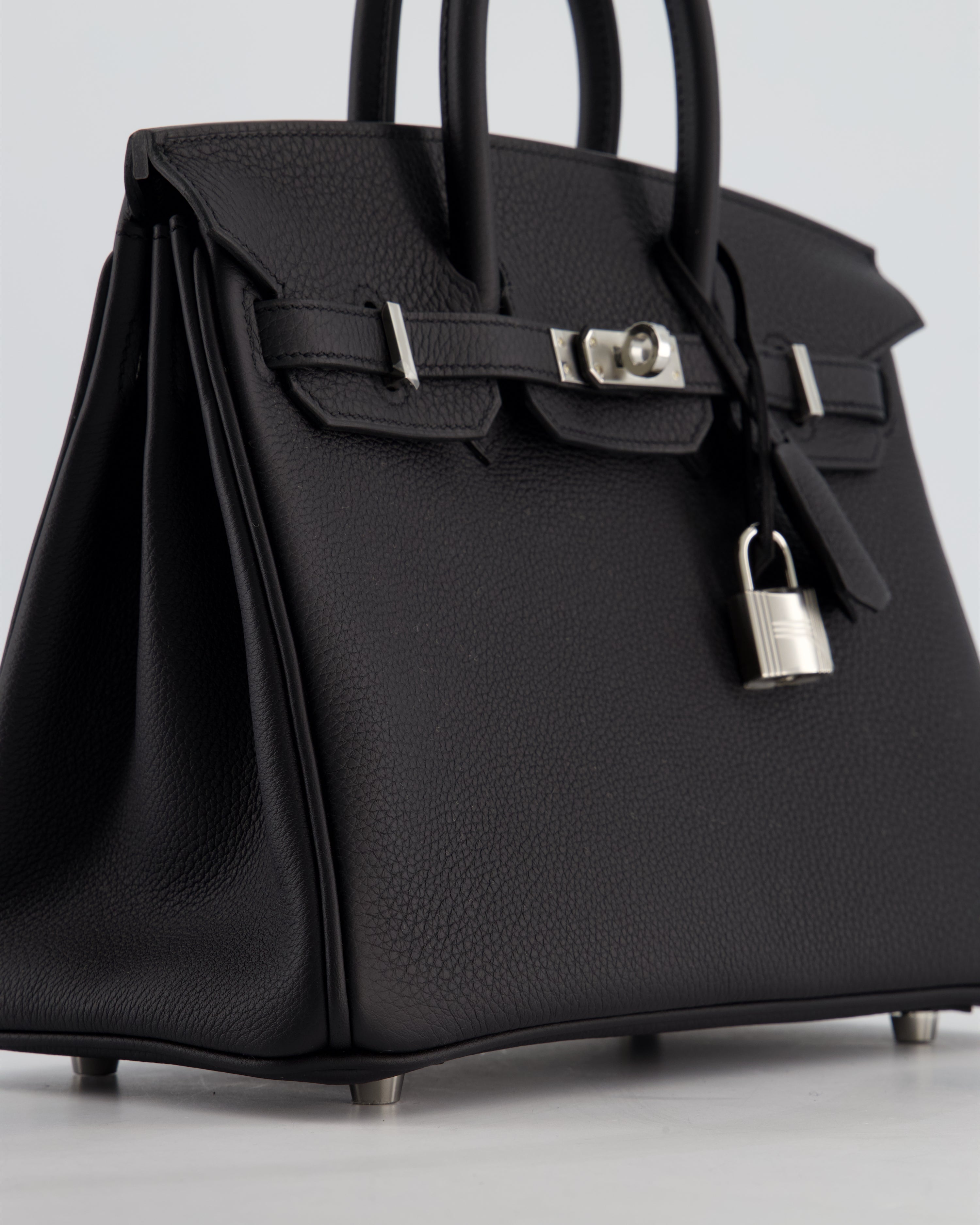 *HOT & RARE* Hermès Birkin 25 Retourne Bag in Noir Togo Leather with Palladium Hardware