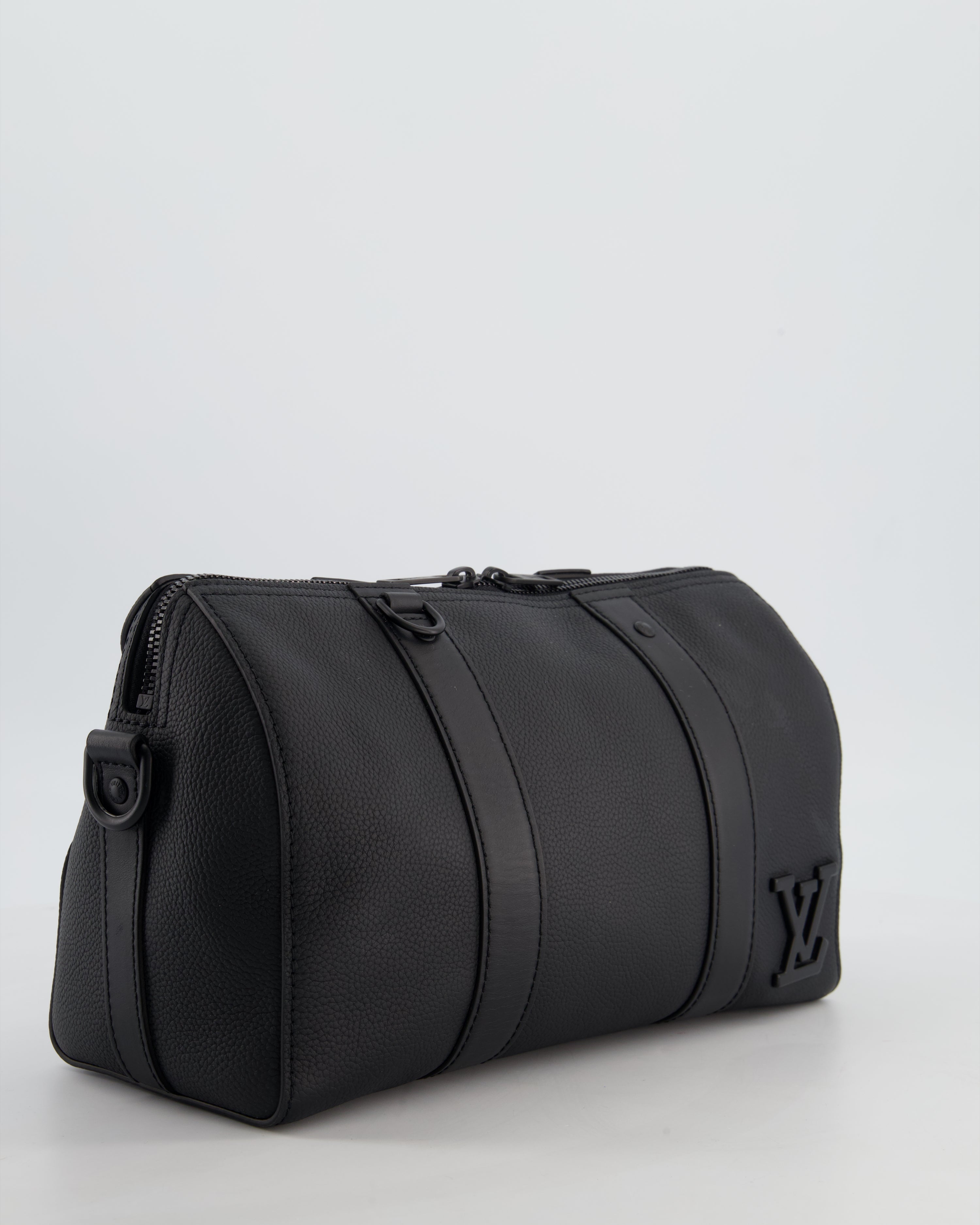 *FIRE PRICE* Louis Vuitton Aerogram City Keepall Shoulder Bag in Black Grained Leather