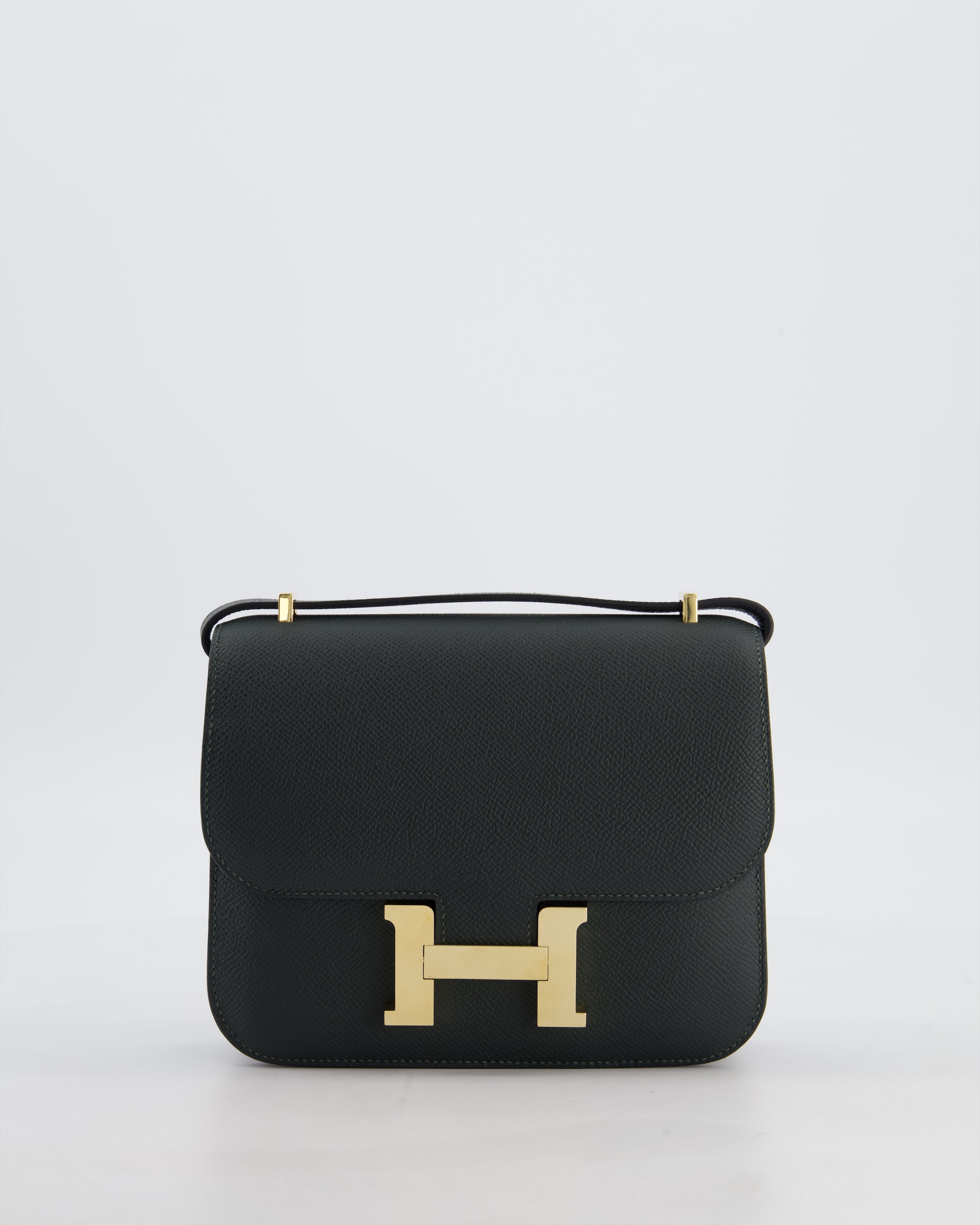 *HOT & FIRE PRICE* Hermès Constance III 18 Miroir Bag in Vert Mangrove Epsom Leather with Permabrass Hardware