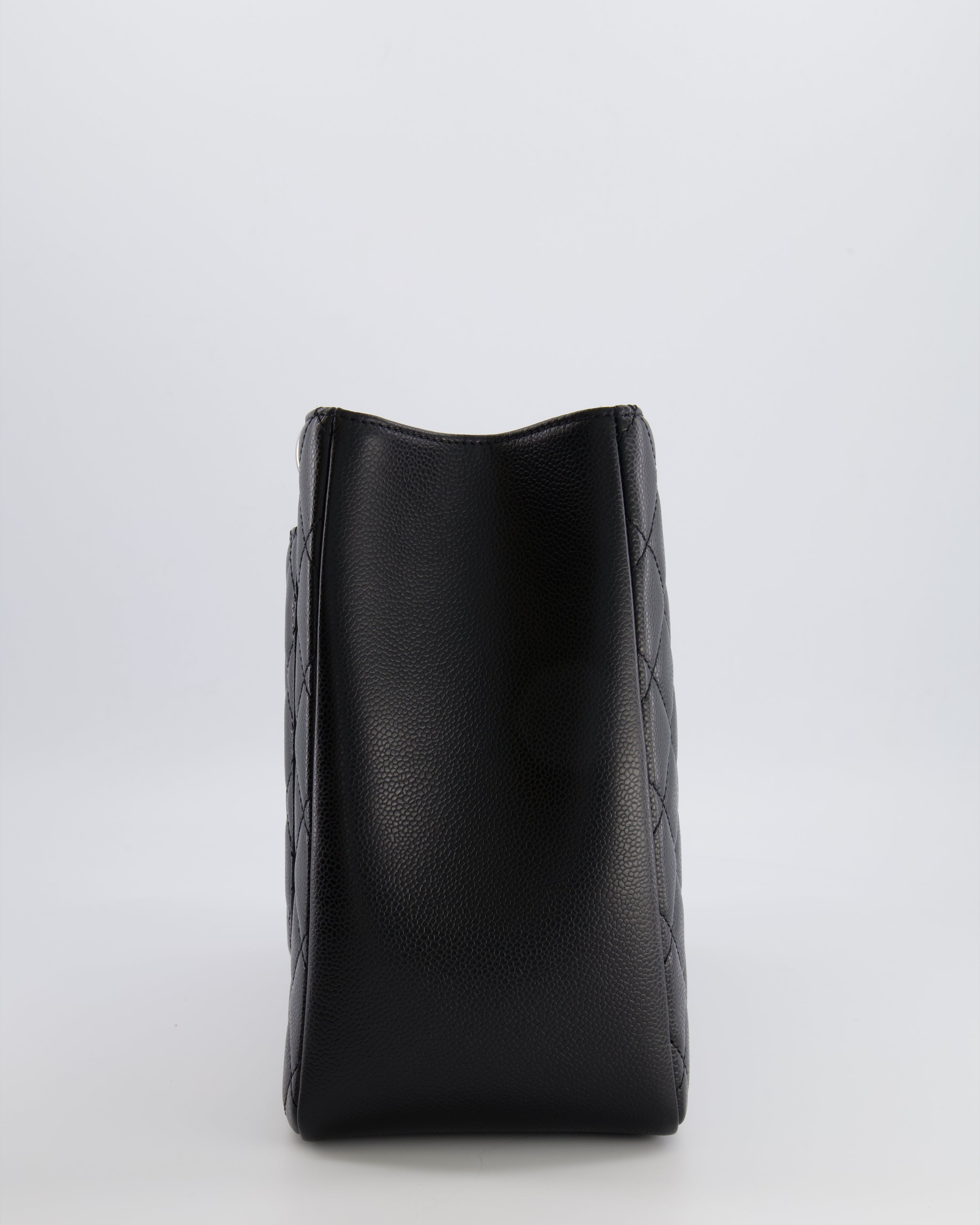 *AMAZING SHAPE* Chanel Grand Shopping Tote GST Bag in Black Caviar Leather with Silver Hardware