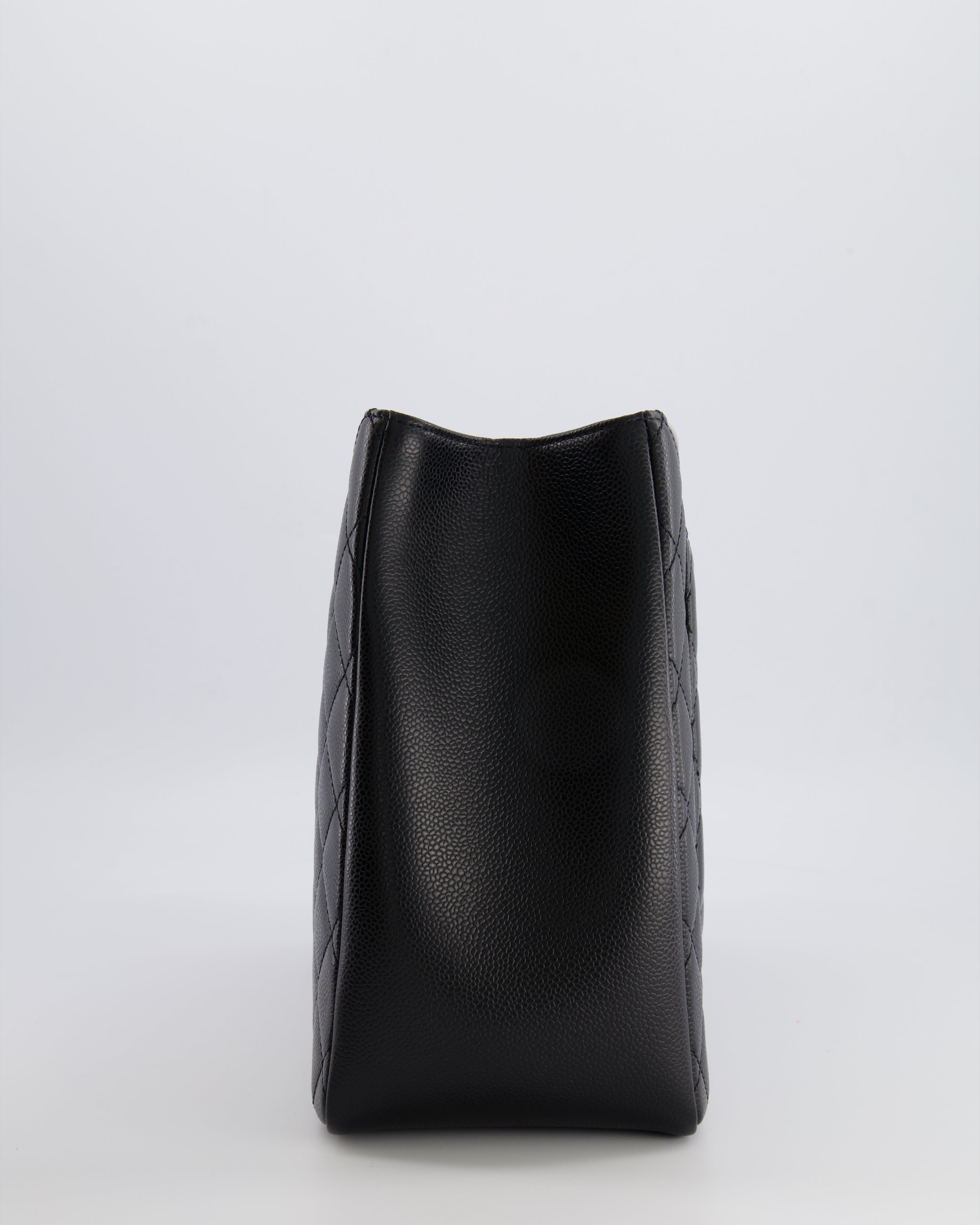 *AMAZING SHAPE* Chanel Grand Shopping Tote GST Bag in Black Caviar Leather with Silver Hardware