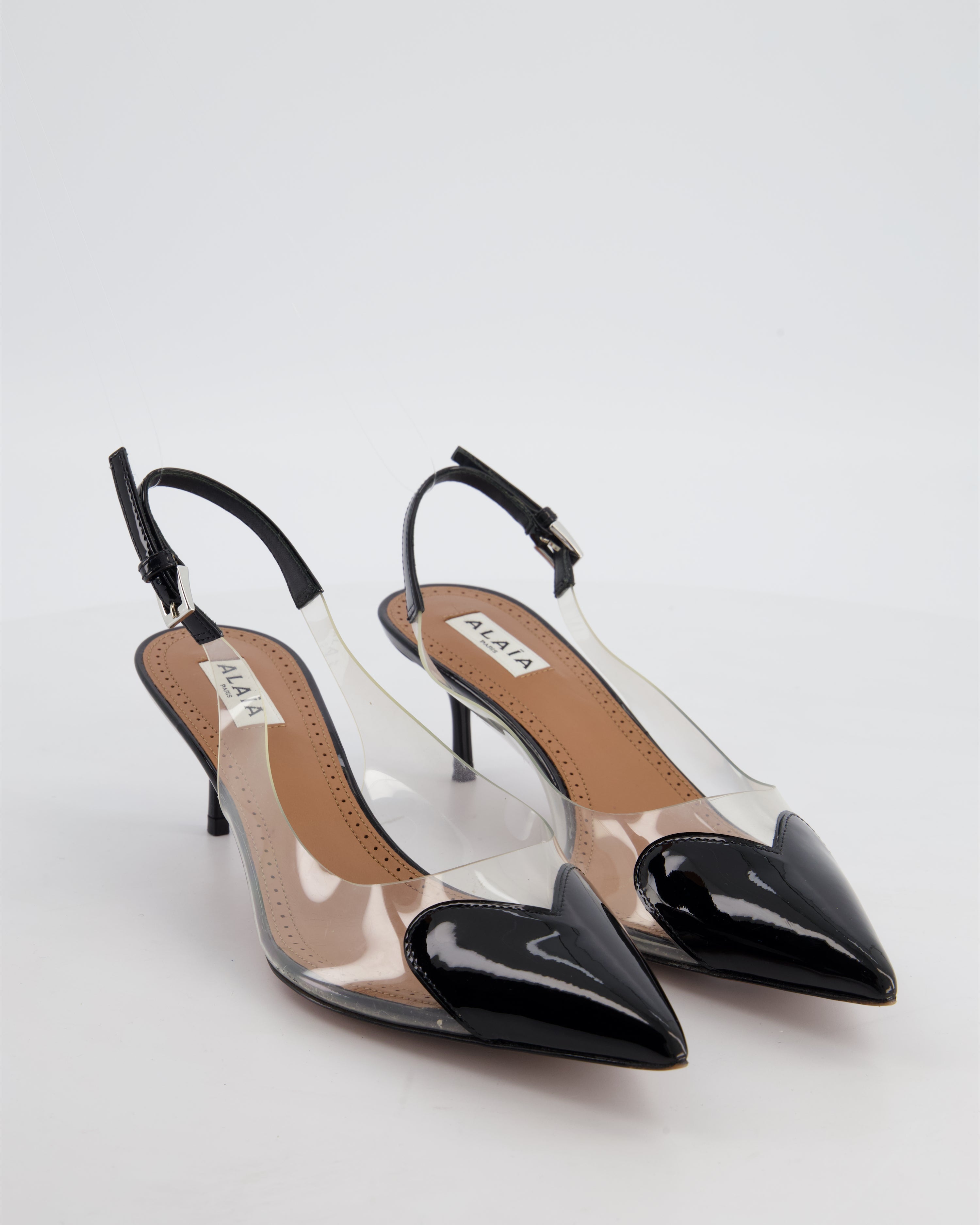 Alaïa Black Le Coeur Slingback Pumps 55 Size EU 37 RRP £920