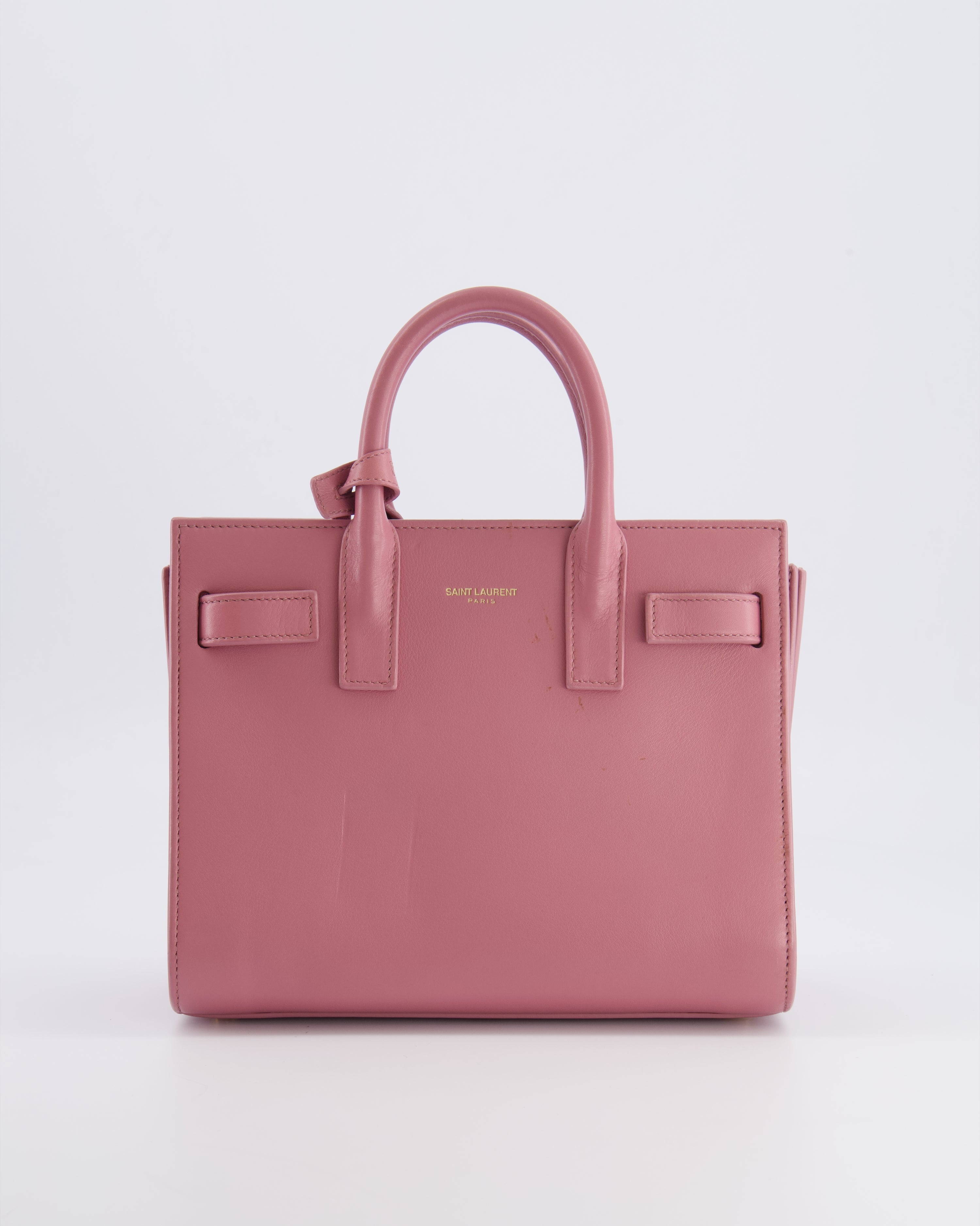 Saint Laurent Pink Leather Small Sac De Jour Bag with Gold Hardware RRP £2,040