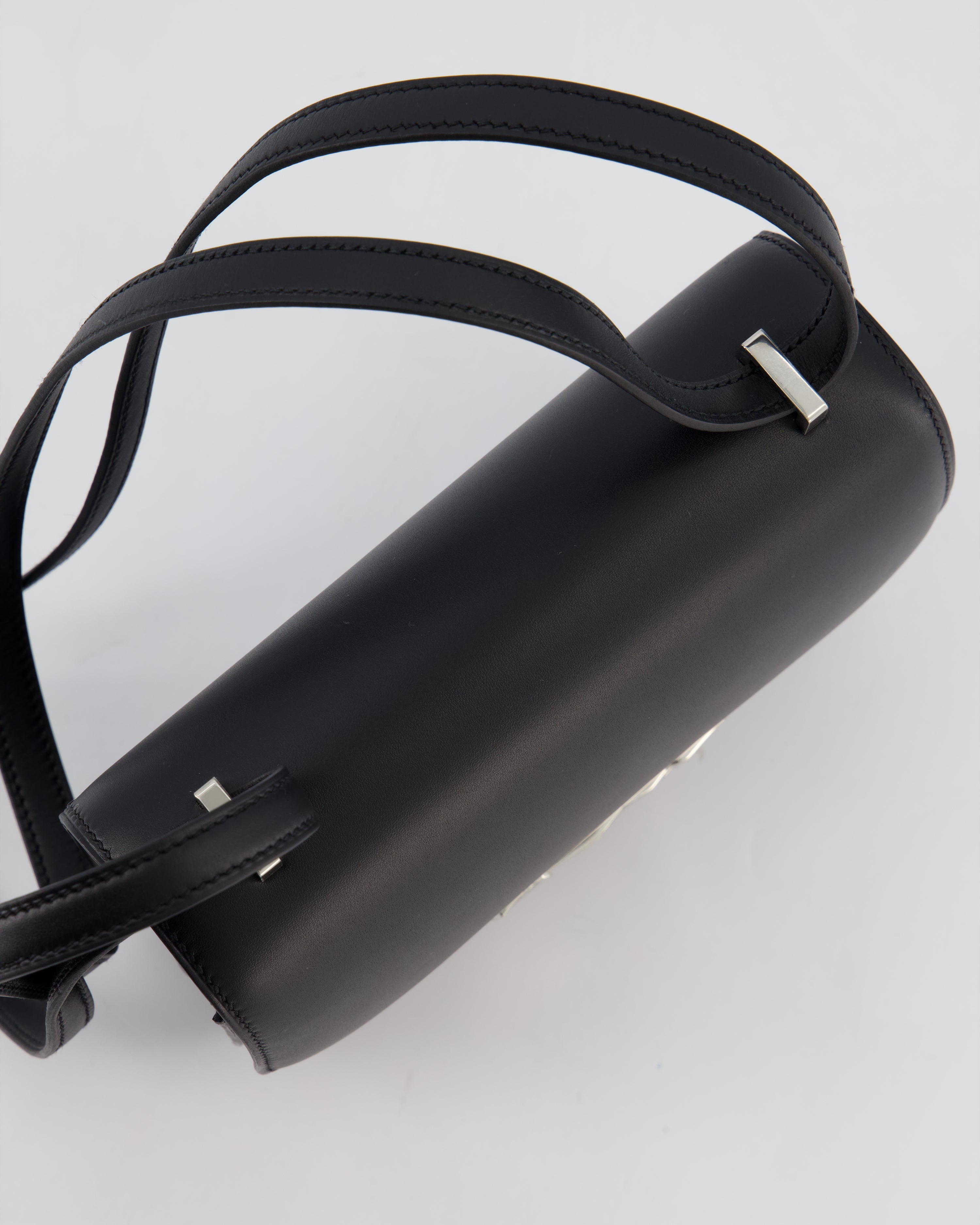 *BLUE BOX* Hermès Constance III 18 Mini Studio 24 Bag in Noir Monsieur Leather with Palladium Hardware