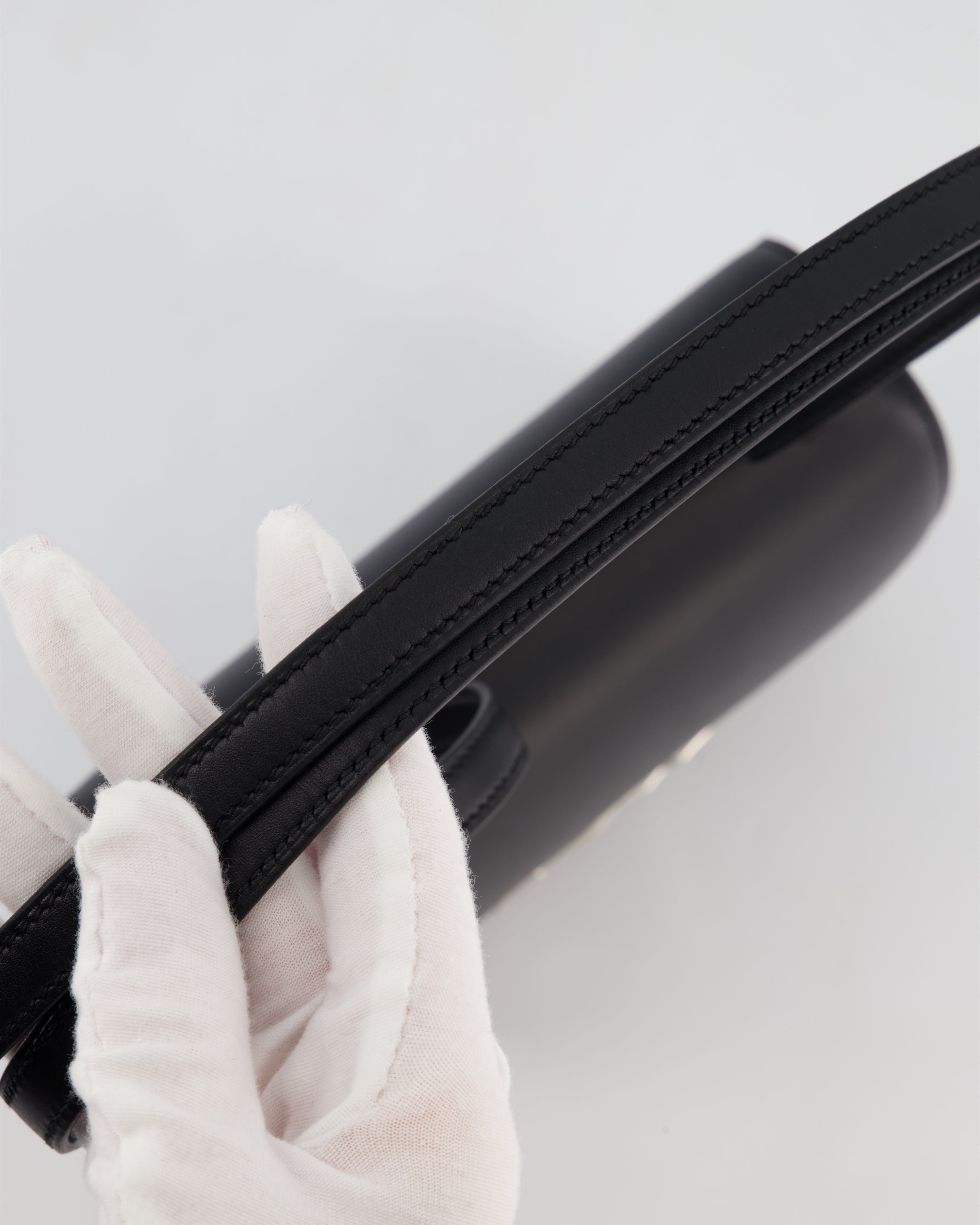 *BLUE BOX* Hermès Constance III 18 Mini Studio 24 Bag in Noir Monsieur Leather with Palladium Hardware