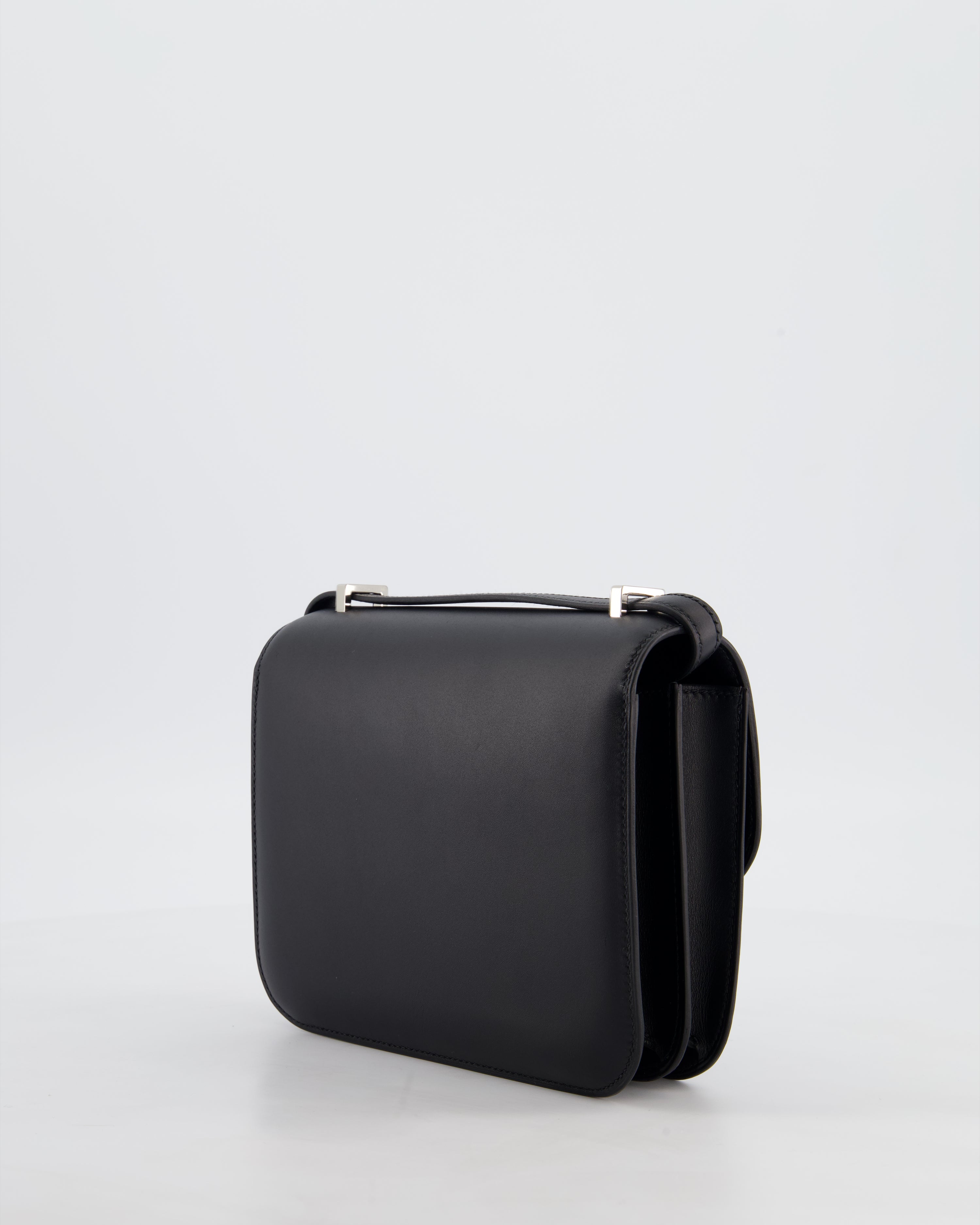 *BLUE BOX* Hermès Constance III 18 Mini Studio 24 Bag in Noir Monsieur Leather with Palladium Hardware