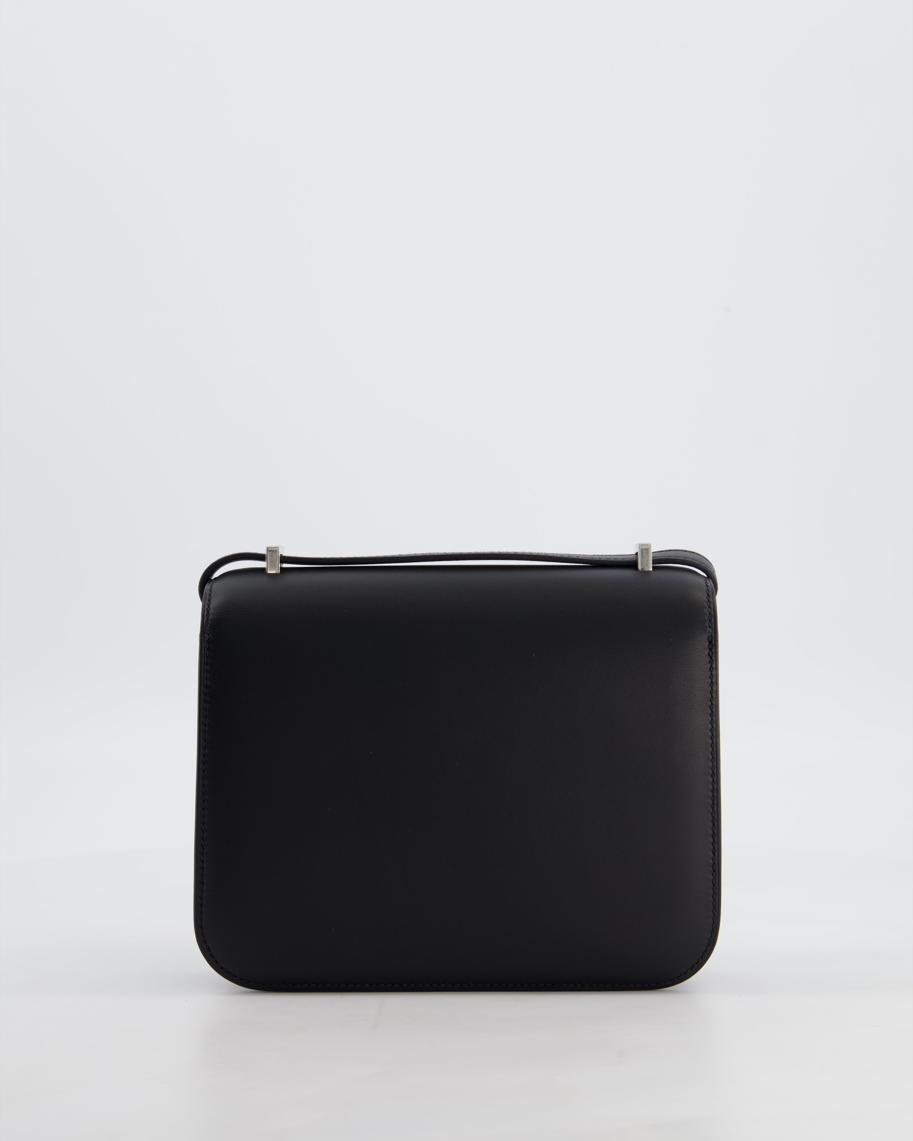 *BLUE BOX* Hermès Constance III 18 Mini Studio 24 Bag in Noir Monsieur Leather with Palladium Hardware