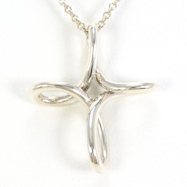 Tiffany & Co Open Cross Silver Necklace Box Bag Total Weight 28 g Approx 40 cm