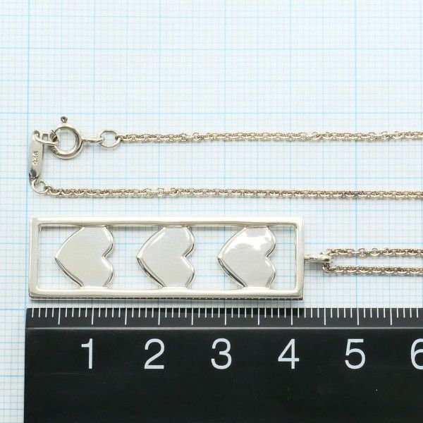 Tiffany & Co Triple Heart Silver Necklace Box Bag Total Weight Approx 92