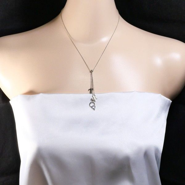 Tiffany & Co Logo Silver Necklace Box Bag Total Weight Approx 32 g Approx 40 cm