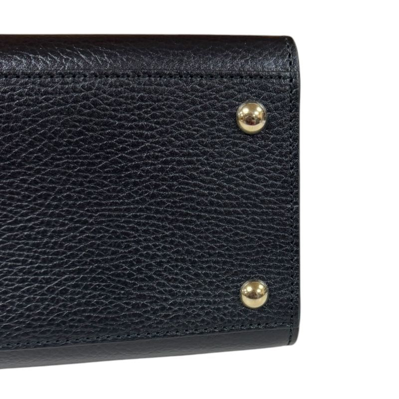 Gucci Outlet Interlocking G Soho Shoulder Bag Leather Black Ladies