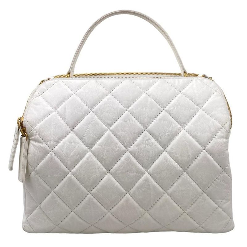 Chanel As3740 Beau Sling Bag Calf Handbag Shoulder Bag Random Plate White