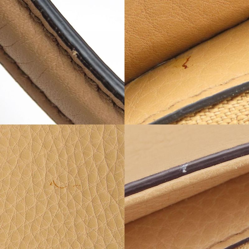 Gucci Handbag Soho Interlocking Tassel Leather Beige Gold Hardware 2-Way