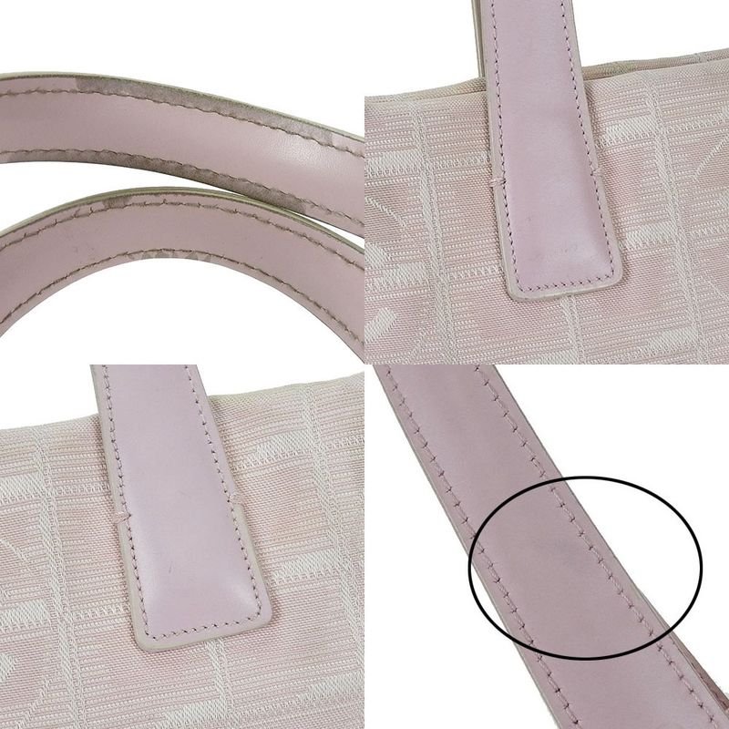 Chanel Mini Hand Bag Lightweight New Travel Line 8 Jacquard Nylon Leather Coco