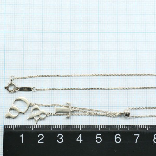 Tiffany & Co Logo Silver Necklace Box Bag Total Weight Approx 32 g Approx 40 cm