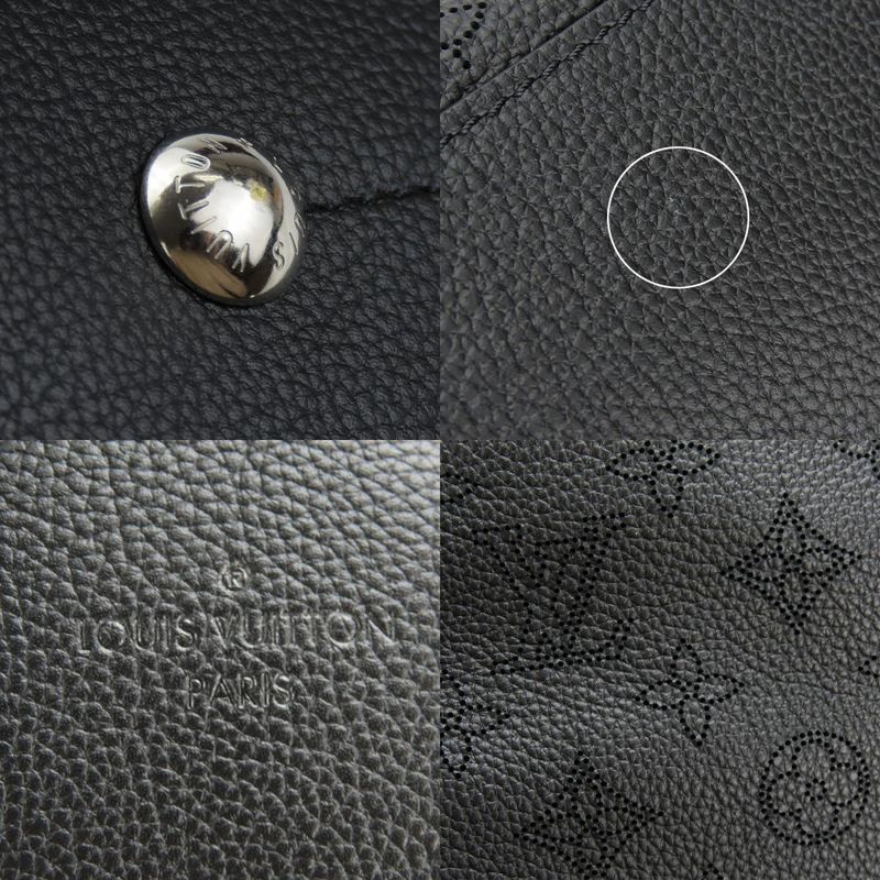 Louis Vuitton Shoulder Bag Beauvre Hobo Monogram Mahina Black Brown