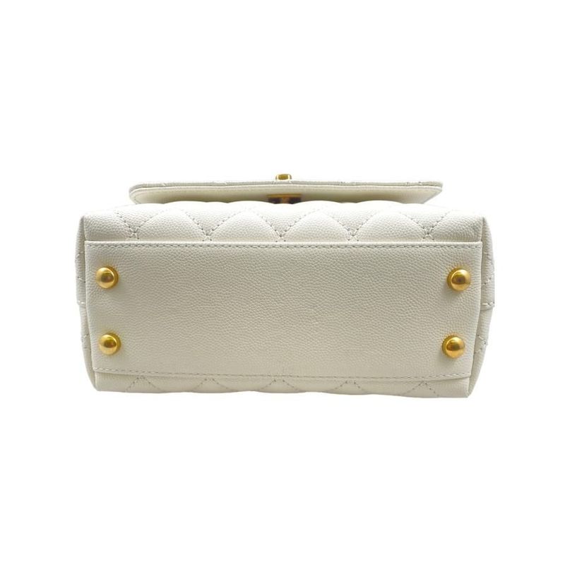 Chanel As2215 Coco Handle XXS Handbag Shoulder Bag Random Plate White