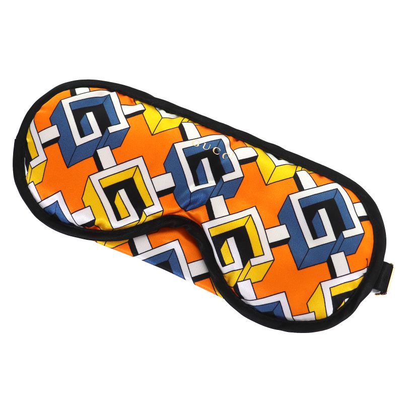 Gucci Silk Geometric G Travel Set Eye Mask Air Pillow Slippers 3-piece Set