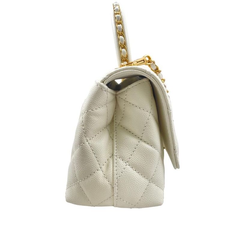 Chanel As2215 Coco Handle XXS Handbag Shoulder Bag Random Plate White
