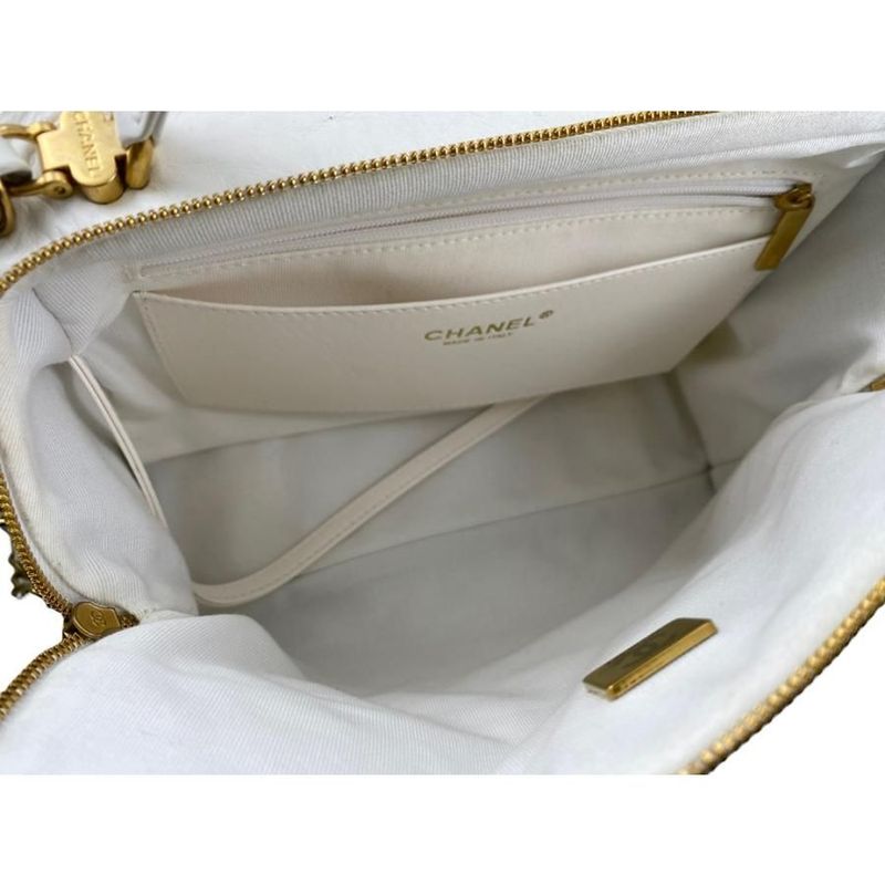 Chanel As3740 Beau Sling Bag Calf Handbag Shoulder Bag Random Plate White