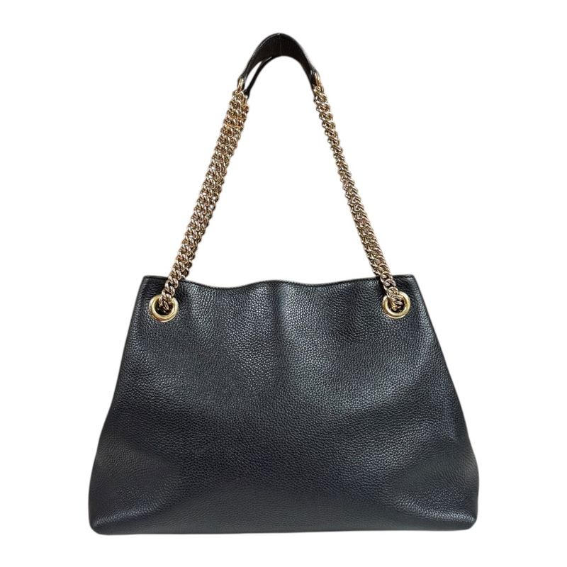 Gucci Soho Shoulder Bag Leather Black Ladies