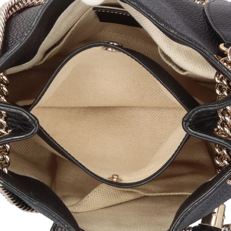 Gucci Soho Shoulder Bag Leather Black Ladies