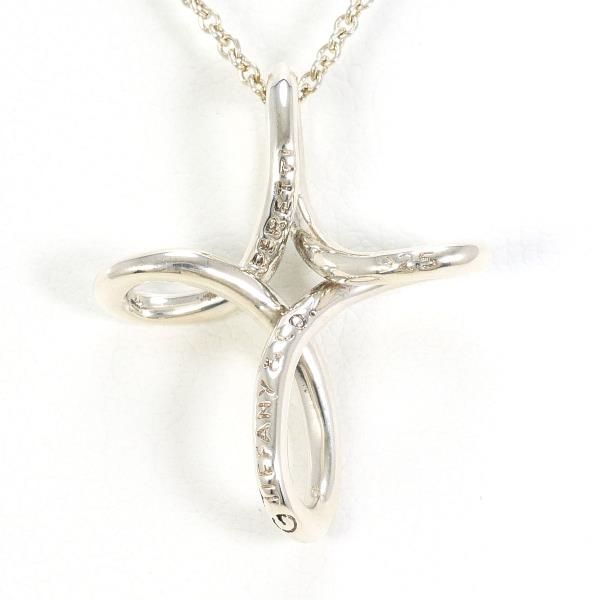 Tiffany & Co Open Cross Silver Necklace Box Bag Total Weight 28 g Approx 40 cm