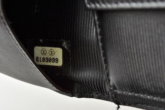 Chanel Wallet Men's Foldable Wallet Old Travel Line Black