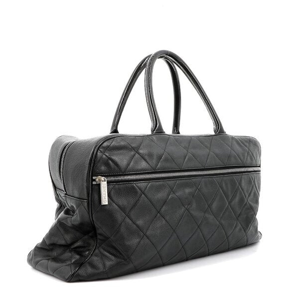 Chanel CC Caviar XL Travel Bag Bowler Bag Tote Weekender Boston Duffle