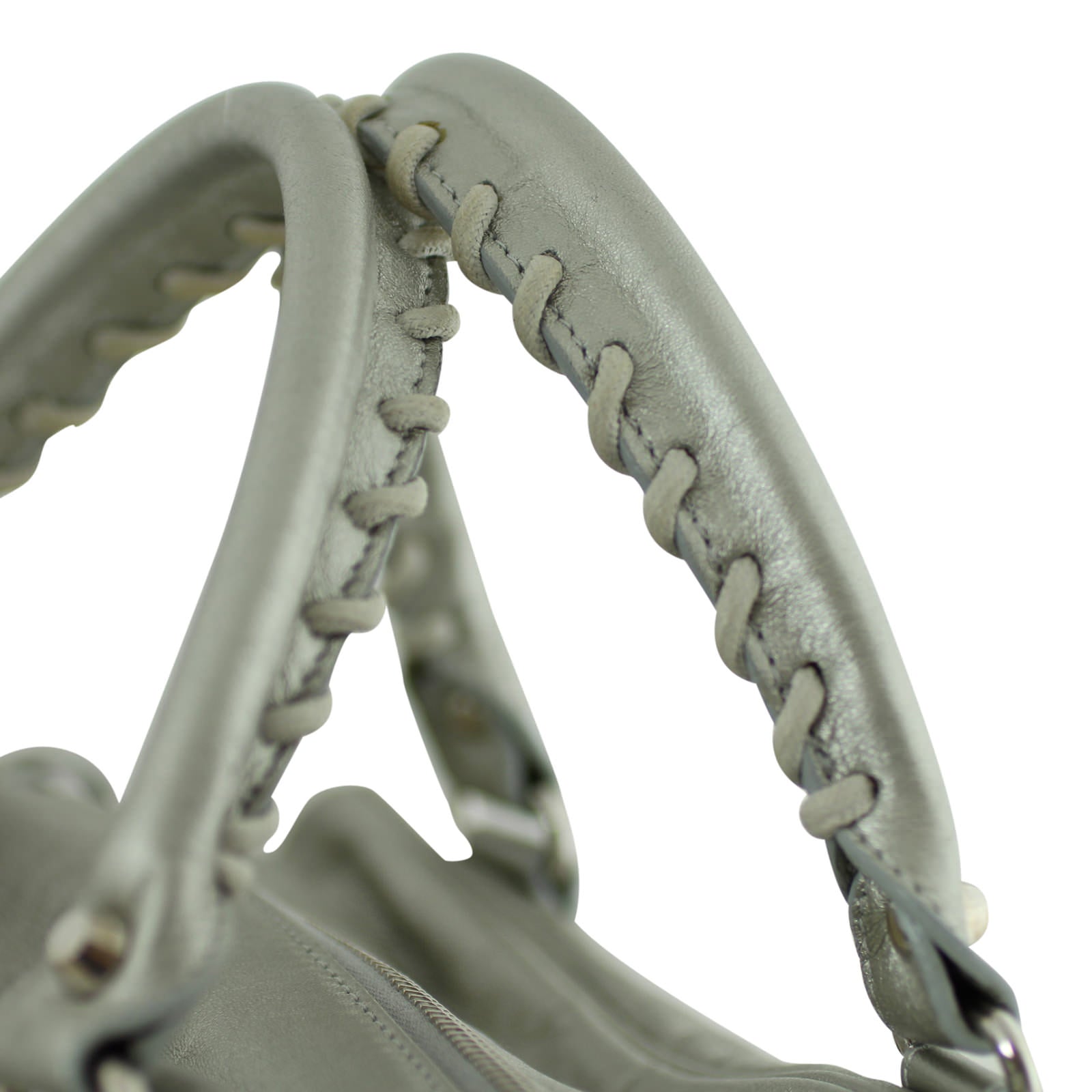 Balenciaga Metallic Leather Box Bag Silver