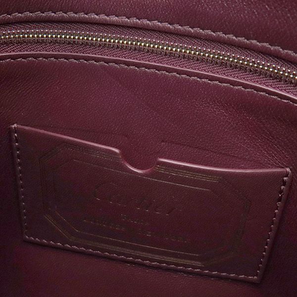 Cartier Shoulder Bag Hobo Bag Sm Leather Black Gold Hardware Must de