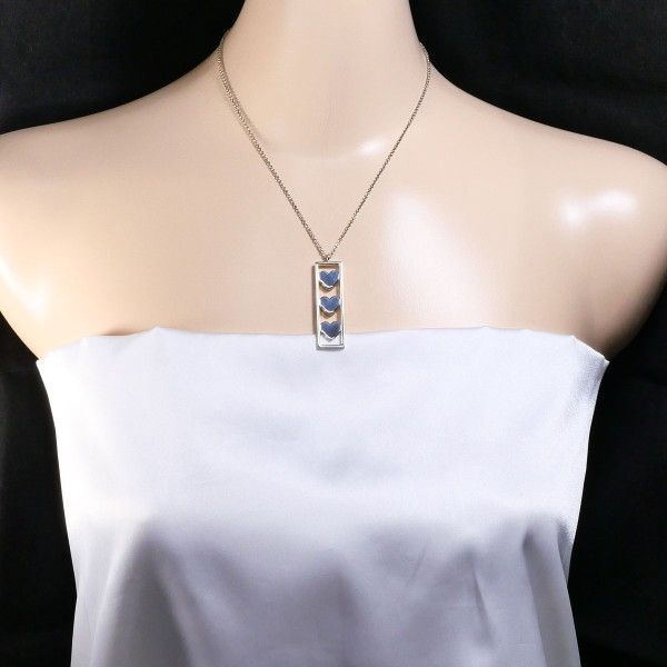 Tiffany & Co Triple Heart Silver Necklace Box Bag Total Weight Approx 92