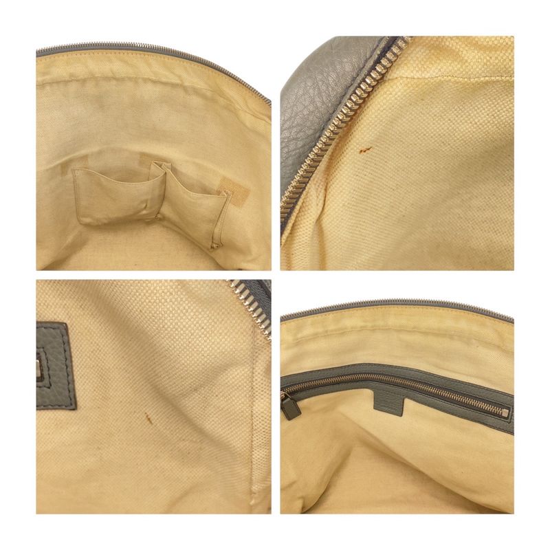 Gucci Soho Grey Silver Hardware Leather Business Bag Shoulder Bag