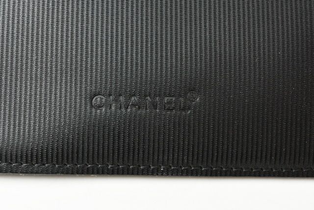 Chanel Wallet Men's Foldable Wallet Old Travel Line Black