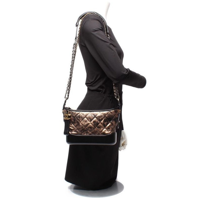 Chanel Shoulder Bag Hobo Bag Small Silver Hardware Gold Hardware Shoulder