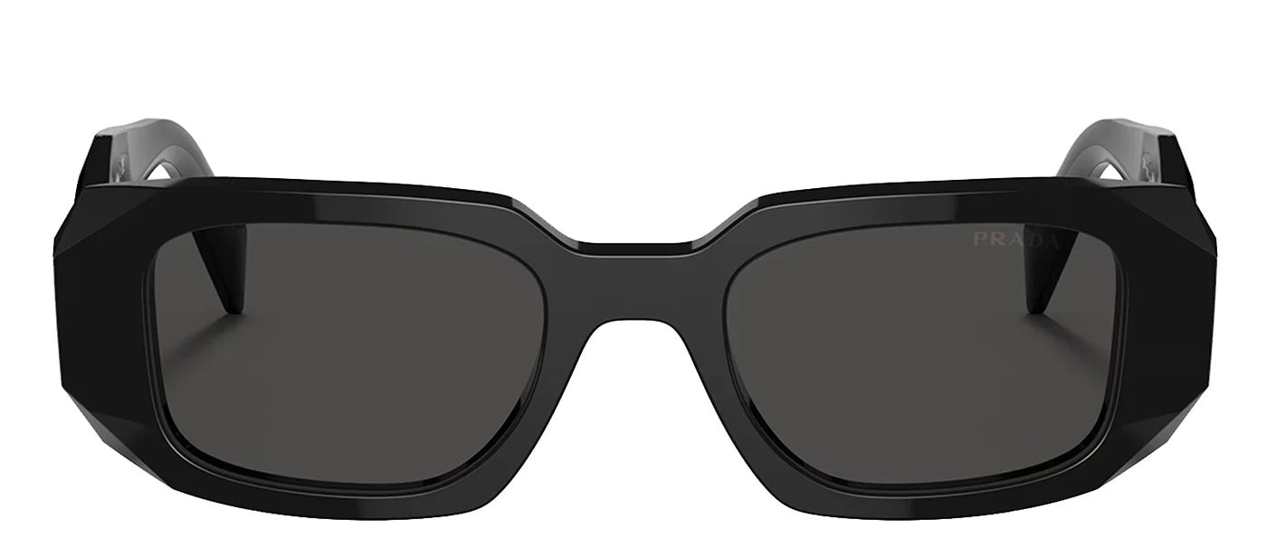 Store Return Prada 0PR 17WS VYJ6X1 Black Rectangle Sunglasses
