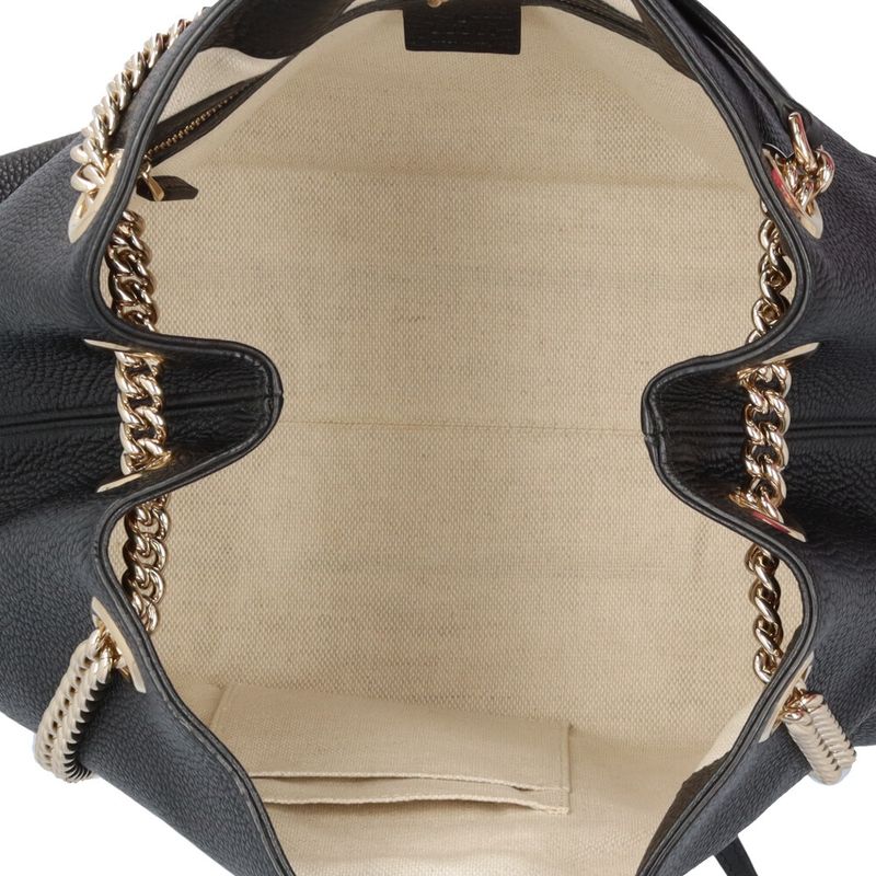 Gucci Soho Shoulder Bag Leather Black Ladies