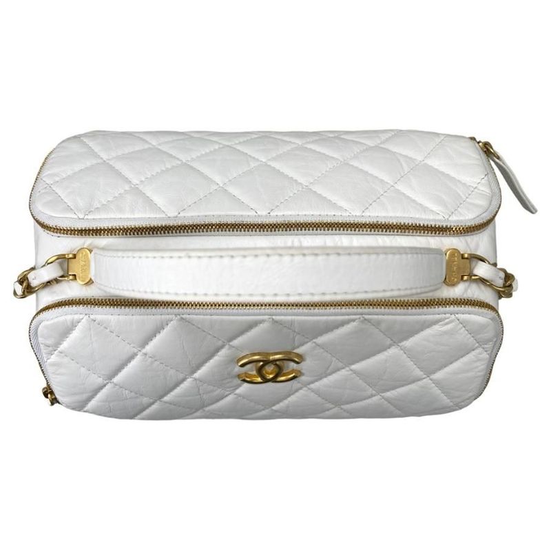 Chanel As3740 Beau Sling Bag Calf Handbag Shoulder Bag Random Plate White