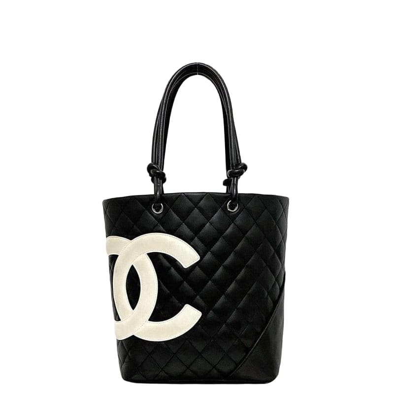 Chanel Tote Bag Black White Cambon