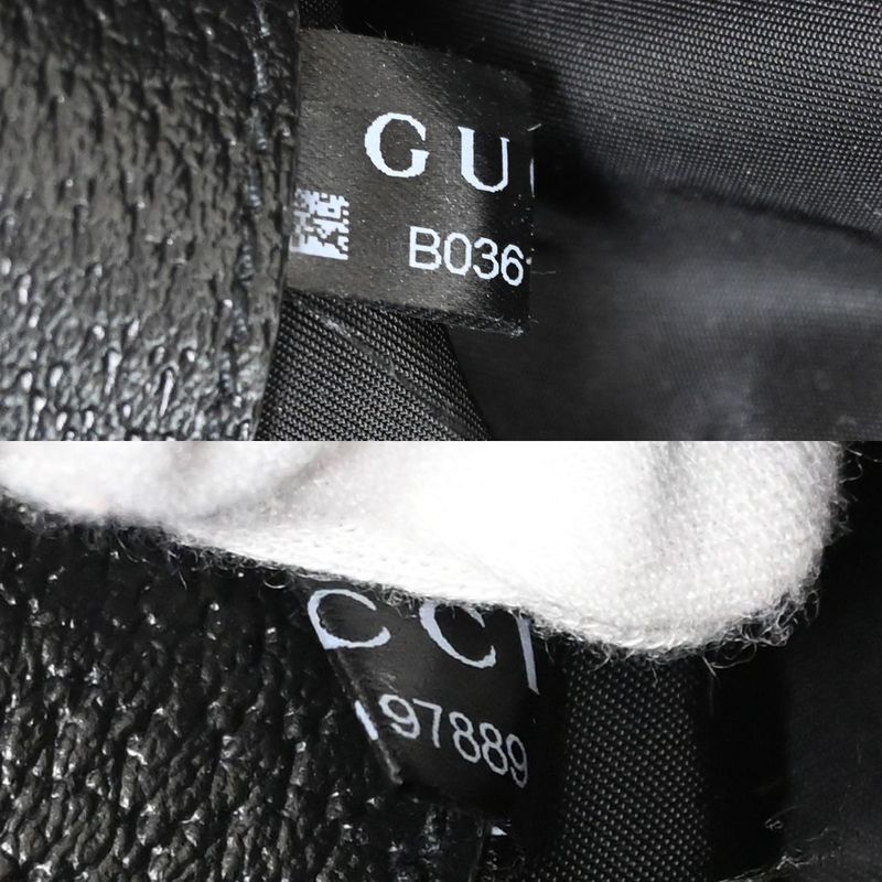 Gucci GG Travel Pouch Clothes Nylon Leather Black 33 Fa226