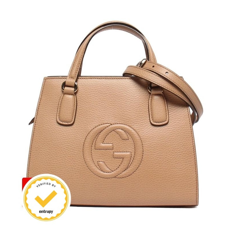 Gucci 2-Way Shoulder Bag Handbag Crossbody Interlocking Soho