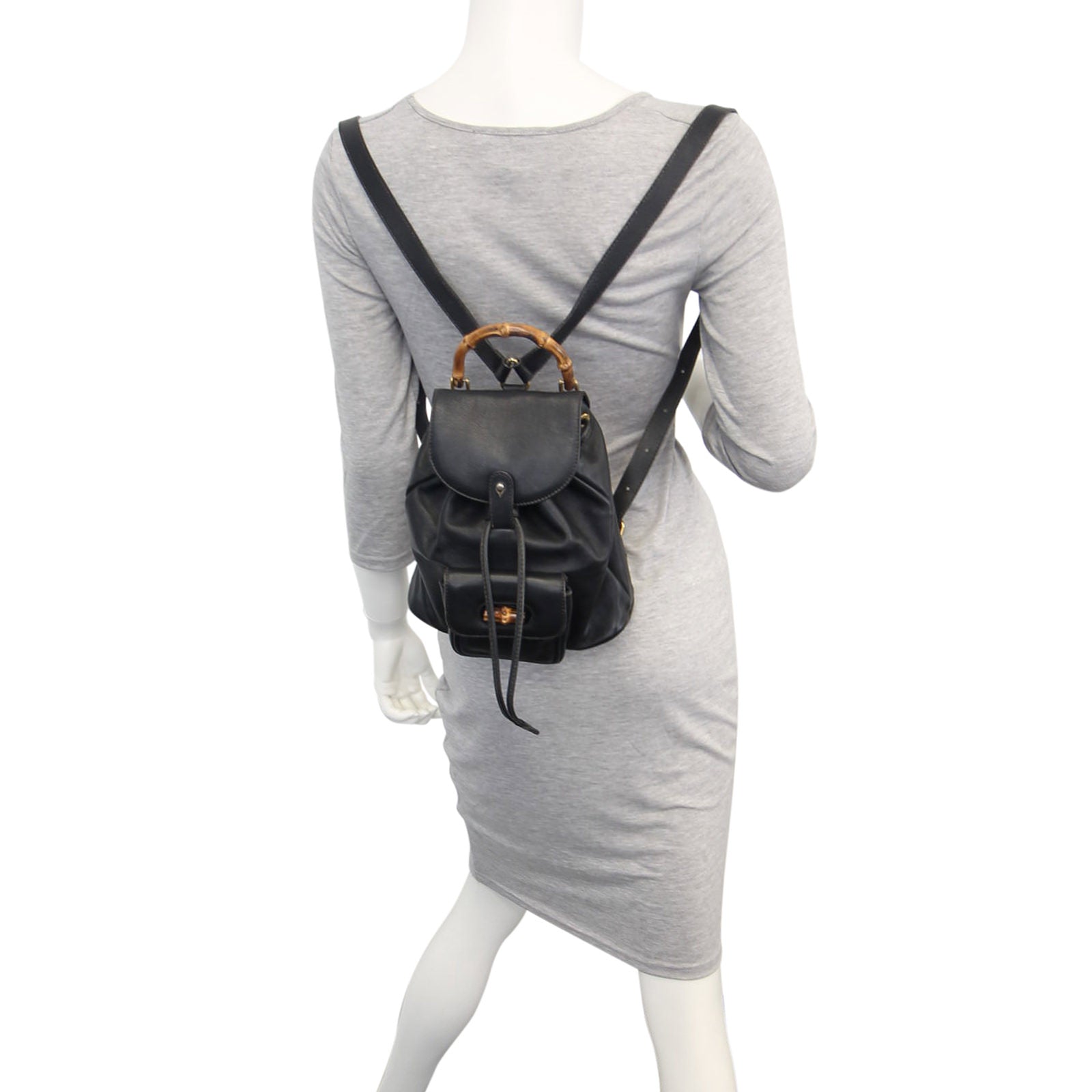 Gucci Bamboo Leather Backpack