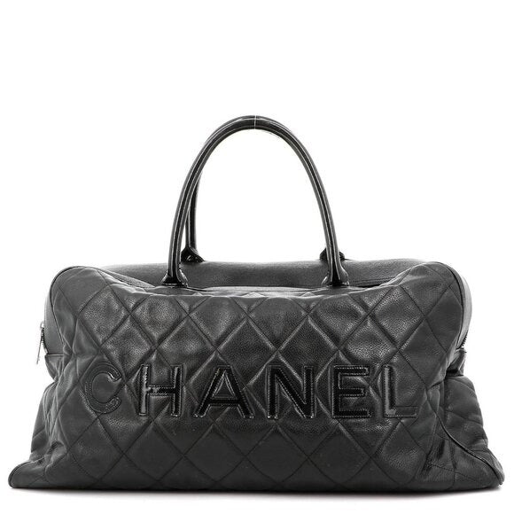 Chanel CC Caviar XL Travel Bag Bowler Bag Tote Weekender Boston Duffle