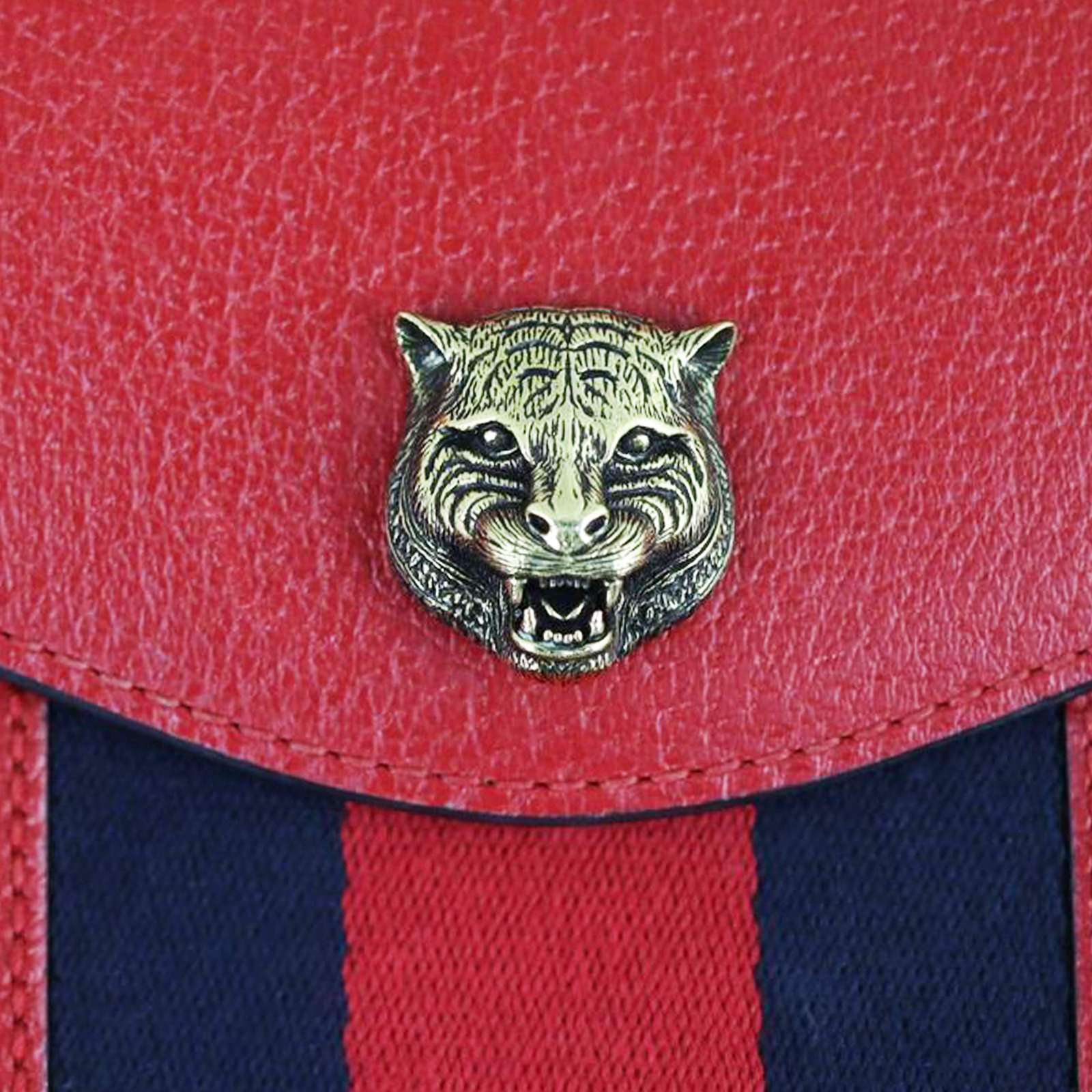 Gucci Animalier Web Leather Flap Clutch