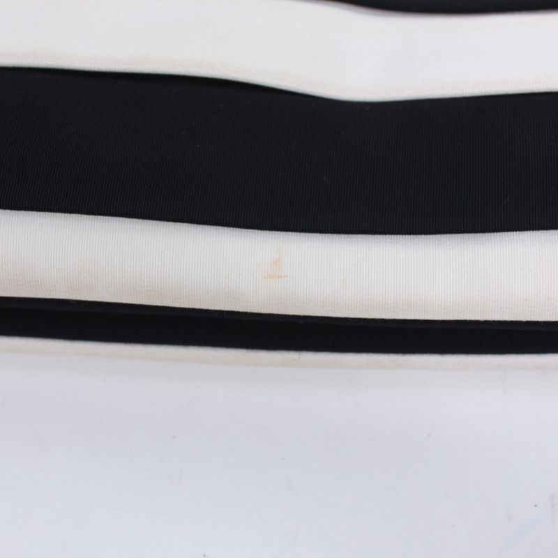 Chanel Chain Shoulder Bag Nylon Black and White Shoulder Bag Silver