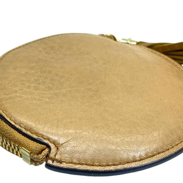 Gucci Soho Coin Case Coin Purse Mini Wallet Circle Shape Compact Leather